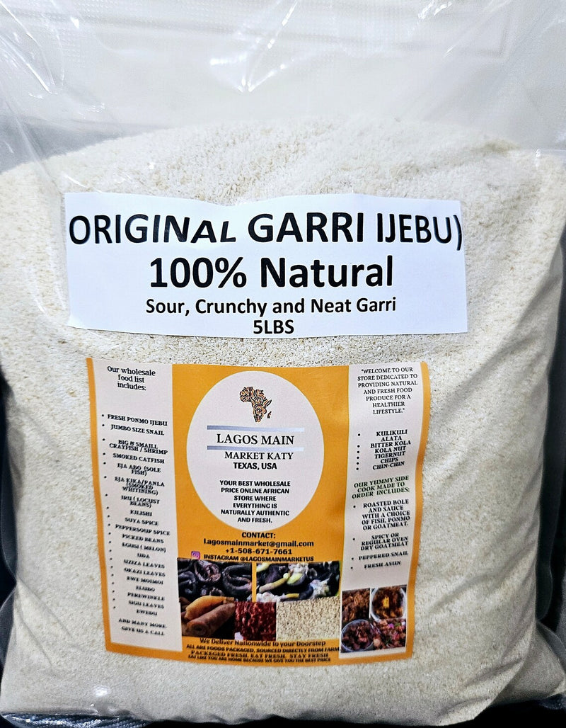 10LB Original Garri IJEBU/ Sand Free/ Sour, Crunchy and Neat Garri